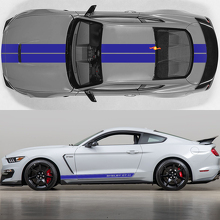 Hood and Side Doors Twin Double Stripes Racing Decals Stickers for Ford Mustang Shelby GT-H 3