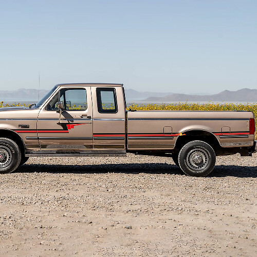 Kit d'autocollants bandes rétro à liseré - Jeu d'autocollants en vinyle pour côtés de caisse, graphiques latéraux pour Ford F250 1992 Super Cab