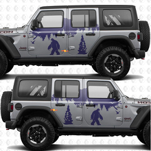 Montagnes Nature Yéti Sasquatch Portes latérales Bandes Autocollant vinyle compatible Jeep Wrangler 3