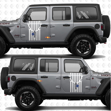 Débardeur latéral Splash Étoile patriotique Drapeau américain Autocollant en vinyle compatible avec Jeep Wrangler 2