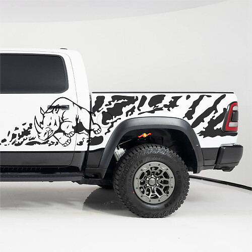 Kit de décalcomanies en vinyle Rhino Splash Side pour caisse Dodge RAM 1500 RHO