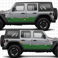 Autocollant en vinyle bandes latérales portes carte topographique adapté Jeep Wrangler 2