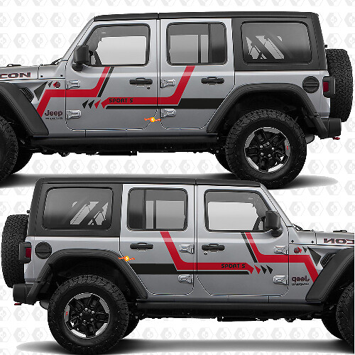 Autocollant vinyle bande texte personnalisé portes latérales compatible Jeep Wrangler 1