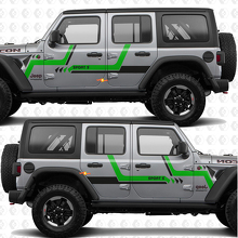 Autocollant vinyle bande texte personnalisé portes latérales compatible Jeep Wrangler 4