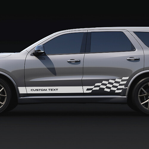 Autocollants en vinyle personnalisés à rayures damier latérales pour Dodge Durango