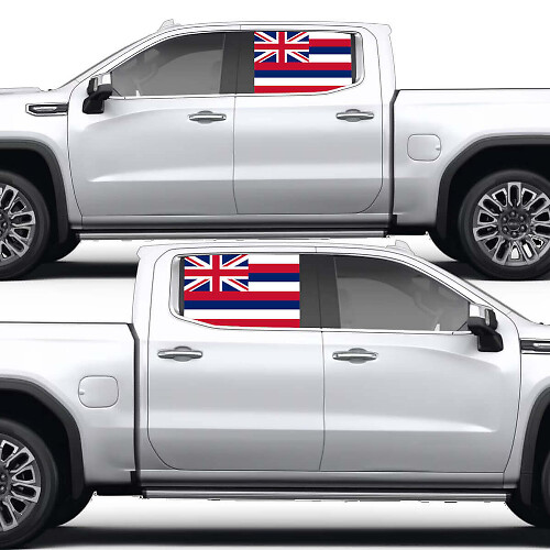 Autocollant en vinyle de couleur pour vitre latérale avec drapeau hawaïen pour GMC Sierra 1