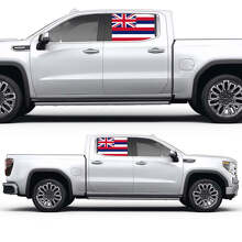 Autocollant en vinyle de couleur pour vitre latérale avec drapeau hawaïen pour GMC Sierra 2