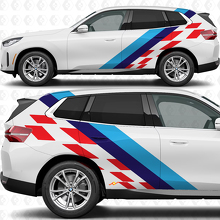 Couleurs Latérales Rayures Drapeau à Damier Portes Autocollant Vinyle Arrière compatible avec BMW X3 2