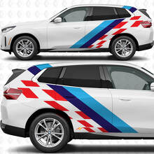Couleurs Latérales Rayures Drapeau à Damier Portes Autocollant Vinyle Arrière compatible avec BMW X3 2