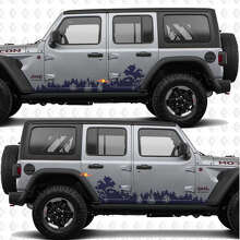 Autocollant vinyle décoratif portes latérales Paysage nature forestière compatible Jeep Wrangler JL 2