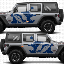 Autocollant en vinyle pour portières latérales avec canne à pêche et truite éclaboussante, compatible avec Jeep Wrangler 2