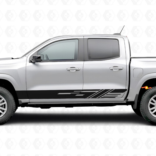 Bandes vinyles diagonales pour porte et bas de caisse pour Chevrolet Colorado 3e génération 2023-2026