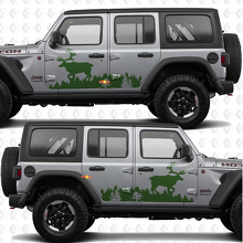 Autocollant vinyle Deer Splash Side Doors compatible avec Jeep Wrangler 2