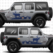 Autocollant vinyle Deer Splash Side Doors compatible avec Jeep Wrangler 3