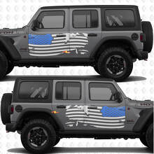 USA Autocollant Vinyle Drapeau Patriotique Américain pour Portes Latérales, Compatible Jeep Wrangler 3