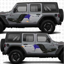 Autocollant en vinyle drapeau patriotique américain aigle chauve pour portes latérales Jeep Wrangler 2