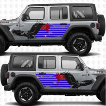 Autocollant en vinyle drapeau patriotique américain aigle chauve pour portes latérales Jeep Wrangler 3