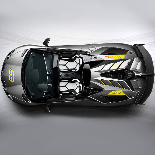63 SVJ Autocollant Décoratif Capot Latéral Lamborghini Aventador SVJ