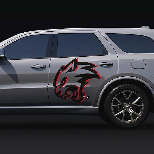 Autocollants en vinyle Wildcat deux couleurs pour porte latérale Dodge Durango