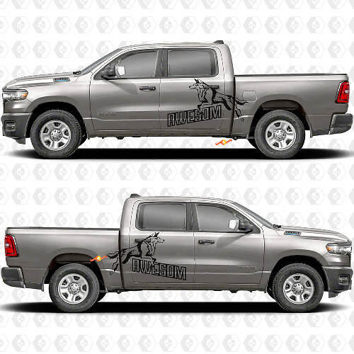 Autocollants et décalcomanies en vinyle pour portes latérales Awesome Wolf