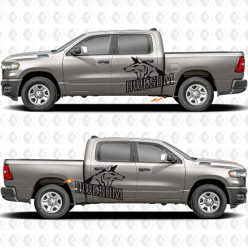 Autocollants Vinyle Décalcomanies Graphiques pour Portes Latérales Wolf Génial 2