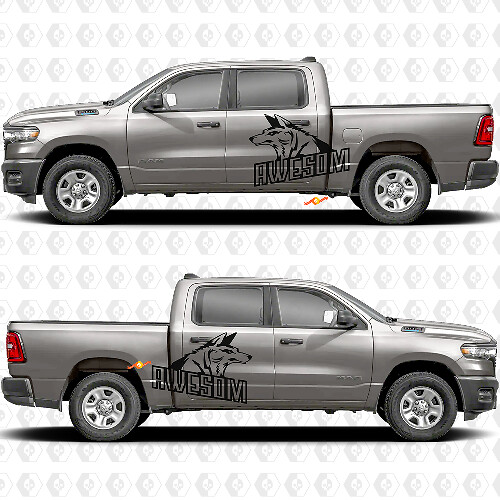 Portes Latérales Côtés de Benne Autocollants Splash Wolf Géniaux Décalcomanies Graphiques 2