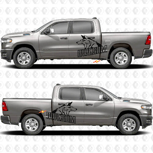 Portes Latérales Côtés de Benne Autocollants Splash Wolf Géniaux Décalcomanies Graphiques 2