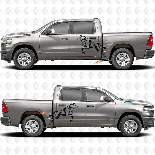 Portes latérales Décalcomanies éclaboussures Wolf pour tablier de benne Stickers Graphiques