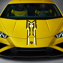 Autocollant vinyle à bande de course 2 couleurs pour capot Lamborghini Huracan Evo 3