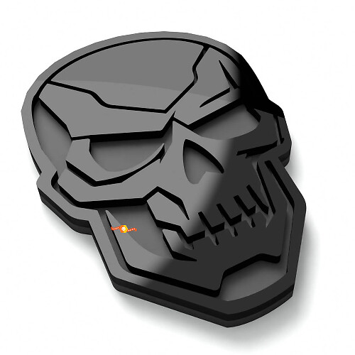 Badge d'aile 3D style Terminator Skull Emblème de hayon
