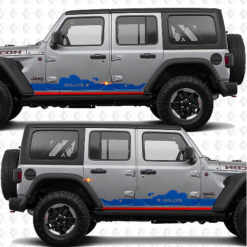 Autocollant vinyle personnalisé pour portes latérales compatible Jeep Wrangler Jeep Wrangler Willys