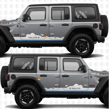 Autocollant vinyle personnalisé pour portes latérales compatible Jeep Wrangler Jeep Wrangler Willys 3
