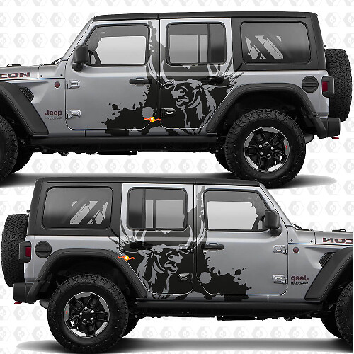 Autocollant vinyle Moose Splash Nature Side Doors compatible Jeep Wrangler