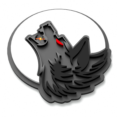 Écussons d'aile Wolf Moon Insigne de hayon Badge 3D