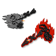 Insignes d'aile Flame Skull 4x4 Emblème de hayon Badge 3D 2
