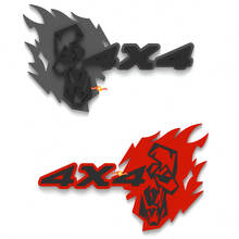 Insignes d'aile Flame Skull 4x4 Emblème de hayon Badge 3D 4