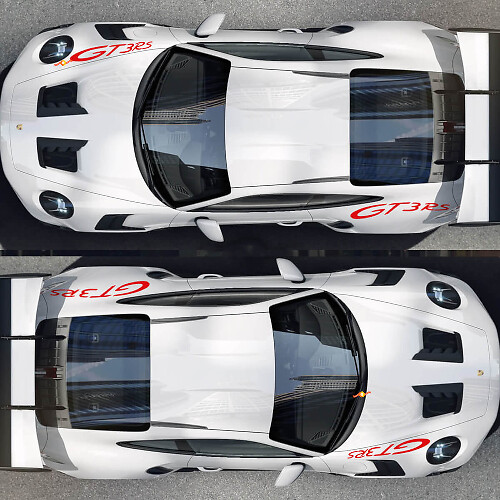 Kit de décalcomanies d'aile avant et de panneau arrière pour Porsche 911 GT3 RS