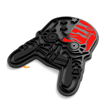 Plaques d'aile Crâne Mécanique Emblème de hayon Badge 3D 2