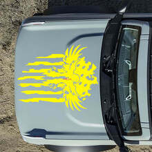 Autocollants Déco Aigle Blanc Drapeau Américain Capot pour Musclecar horse_3