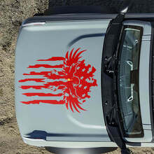 Autocollants Déco Aigle Blanc Drapeau Américain Capot pour Musclecar horse_5