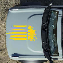 Autocollants Drapeau Américain Détruit Capot pour Musclecar horse 6
