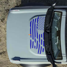 Autocollants Déchirés Drapeau Américain Capot pour Musclecar horse 2