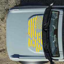 Autocollants Déchirés Drapeau Américain Capot pour Musclecar horse 7