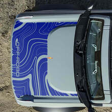 Autocollant Vinyle Graphique Capot Tout-Terrain Topographique 2 pour Musclecar horse 5