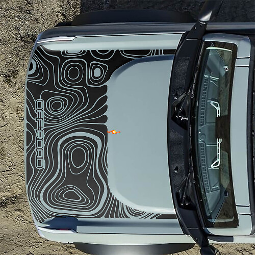 Autocollants Topographiques Hors Route pour Capot Ford Bronco 2 1