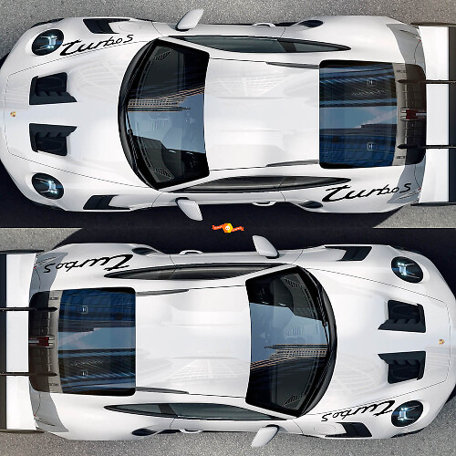 Kit de décalcomanies en vinyle pour ailes avant et arrière style Turbo S pour Porsche 911
