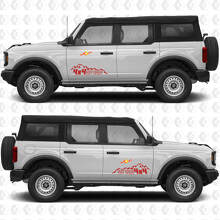 Autocollant vinyle graphique latéral de porte 4x4 tout-terrain montagnes compatible avec Ford Bronco 3