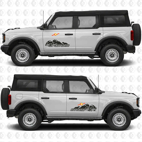 Autocollants graphiques 4x4 tout-terrain pour portes latérales Ford Bronco