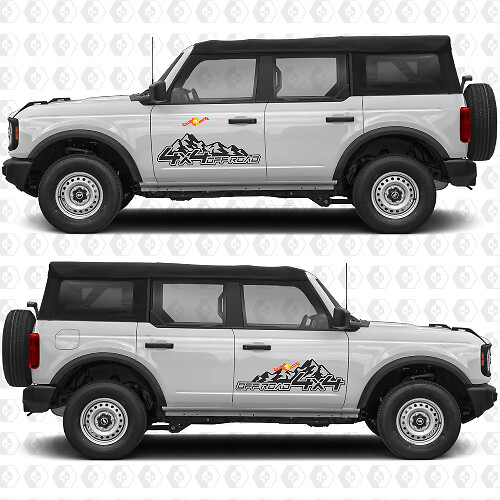 2x 4x4 graphiques autocollants de porte latérale tout-terrain pour Ford Bronco