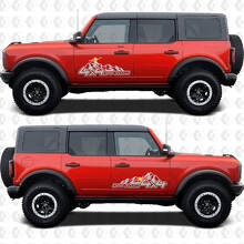 2x 4x4 graphiques autocollants de porte latérale tout-terrain pour Ford Bronco 3